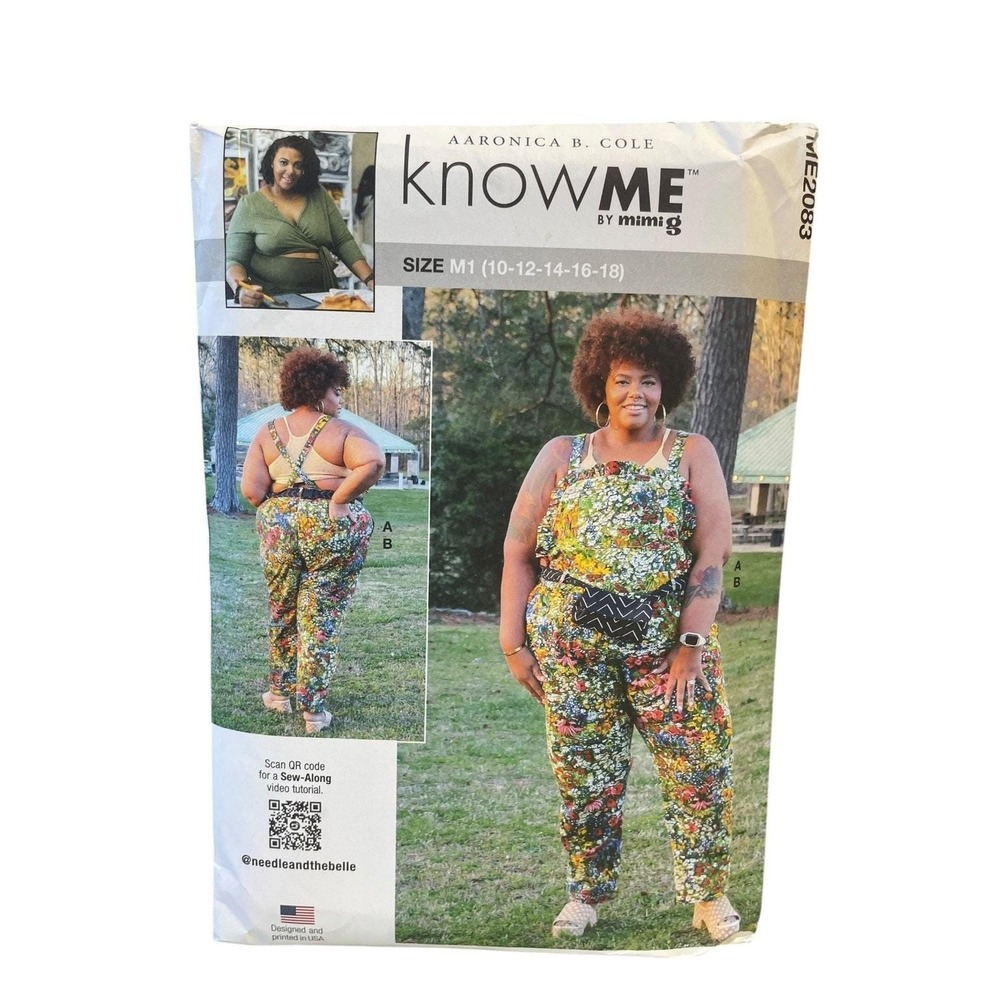 KnowME ME2083 Womens Plus Size 10-18 Overalls Belt Bag Sewing Pattern
